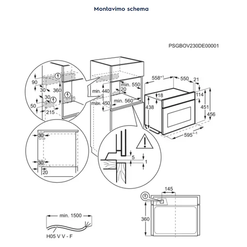 ELECTROLUX MealAssist EVM8E09X, 44 L įmontuojama mikrobangų krosnelė image 3