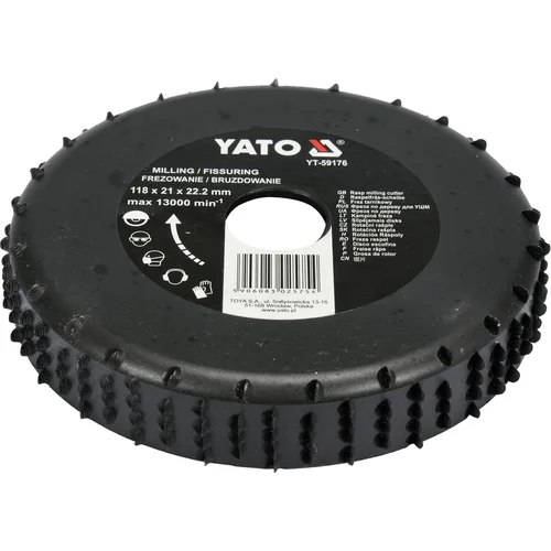 YATO YT-59176 raspinis diskas-freza 118 mm image 1