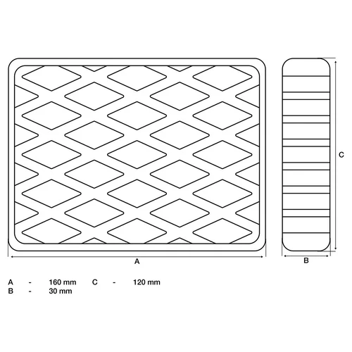BGS technic 7006 guminis padas 160 × 120 × 30 mm image 2
