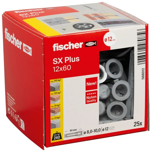 Fischer Univers. kaištis SX Plus 12x60 mm, 25 vnt. image 2