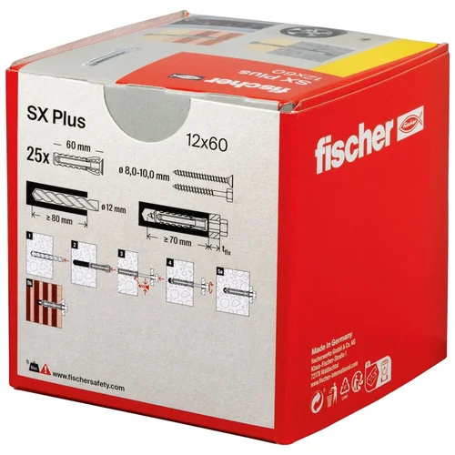 Fischer Univers. kaištis SX Plus 12x60 mm, 25 vnt. image 3