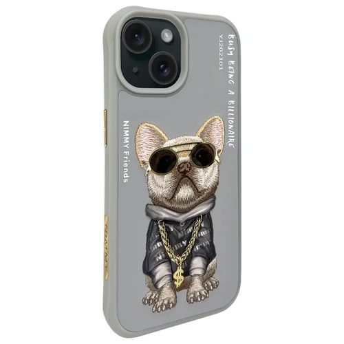 Nimmy Akiniai Šaunus Šuo dėklas iPhone 15, pilkas image 2