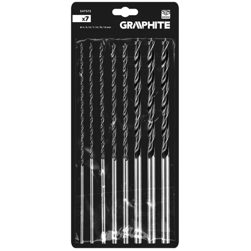 GRAPHITE Medienos grąžto rinkinys 4–12 mm x 300 mm image 2