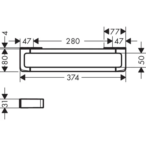 Hansgrohe AXOR 42830000 Rankšluosčių laikiklis 374 mm image 2