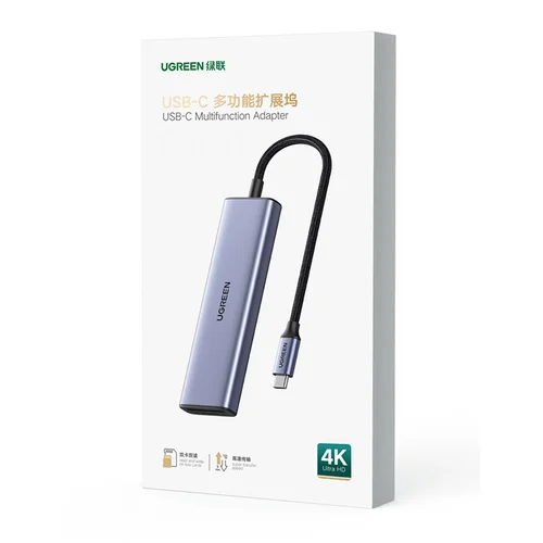 Ugreen CM511 20956A 6-in-1 USB-C šakotuvas, pilkas image 3