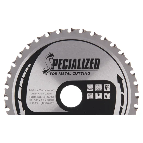 Makita B-09743 SPECIALIZED pjovimo diskas 185x1.9x30 mm, 0°, T36 image 1