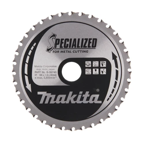 Makita B-09743 SPECIALIZED pjovimo diskas 185x1.9x30 mm, 0°, T36 image 2