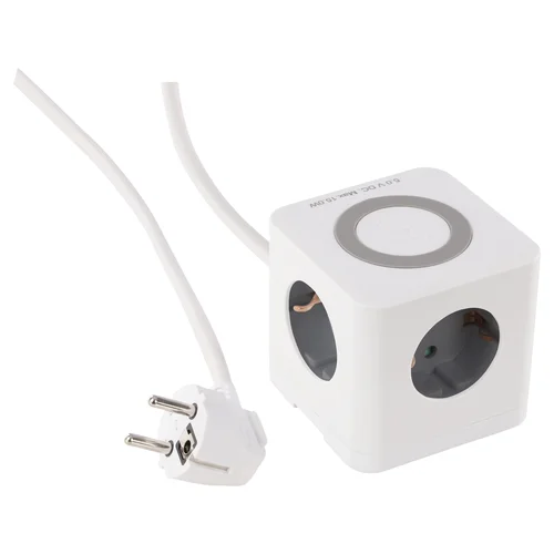 Buitinis ilgintuvas su belaidžiu įkrovikliu, 3 lizdai, USB-A/C, 1,5 m image 1