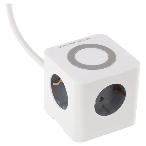 Buitinis ilgintuvas su belaidžiu įkrovikliu, 3 lizdai, USB-A/C, 1,5 m image 2