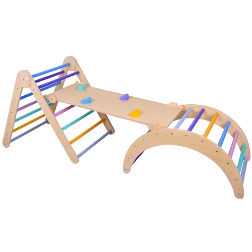Medinė Montessori žaidimų aikštelė 3in1 ZA5389 image 2