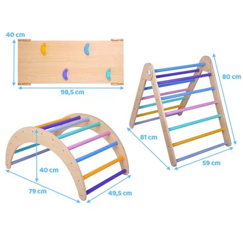 Medinė Montessori žaidimų aikštelė 3in1 ZA5389 image 3