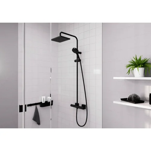 Hansgrohe Vernis Shape 230 1jet EcoSmart Termostatinė dušo sistema, juoda matinė image 2