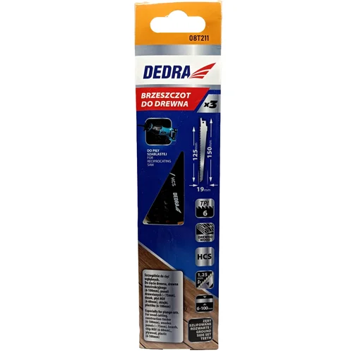 Dedra 08T211 Tiesinio pjūklo geležtės HCS 150/125 mm 3 vnt image 2