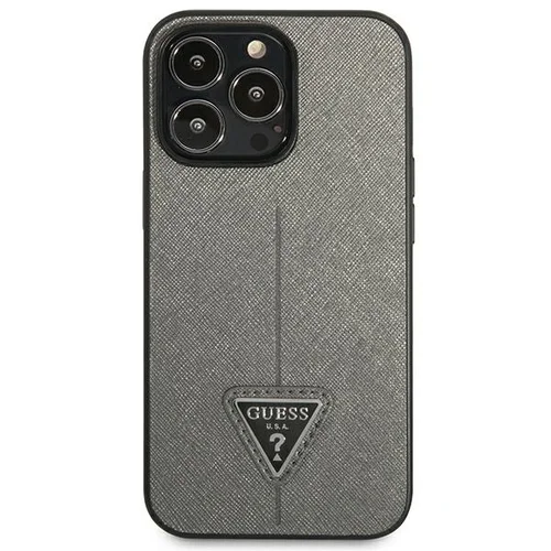 Guess Saffiano dėklas iPhone 13 Pro Max 6,7 col., sidabrinis image 3