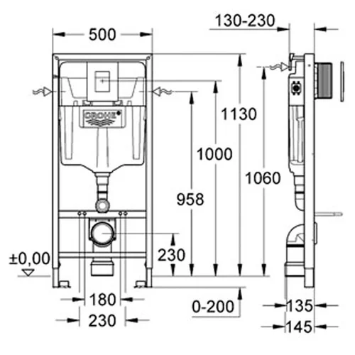 Grohe Rapid SL klozeto rėmo komplektas 3 in 1 image 2