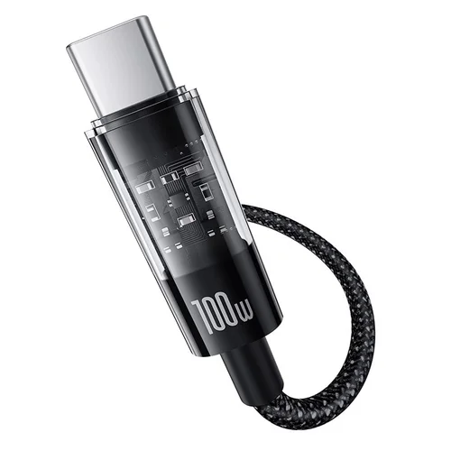 Baseus Gem USB-A į USB-C kabelis 2 m, 100 W, juodas image 2