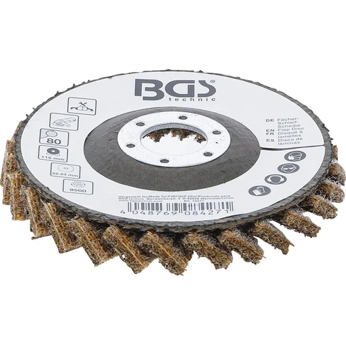BGS technic 74471B neaustinis lapelinis šlifavimo diskas 115 mm P80 image 2