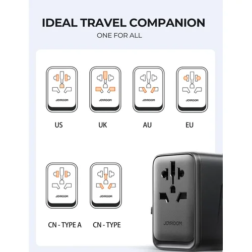 Joyroom JR-TCW01 kelioninis įkroviklis 3x USB-A/USB-C, Juoda image 2