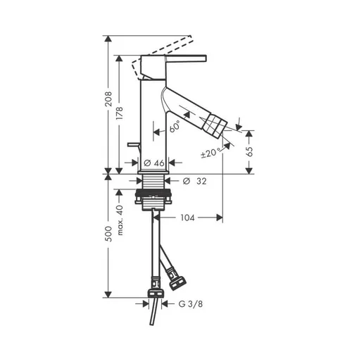 Hansgrohe Axor Starck 10214000 bidė maišytuvas - Braižyto aukso image 2