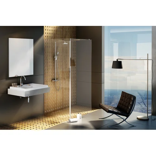 Walk-In kampinis komplektas 120x90 Chromas stiklas image 2