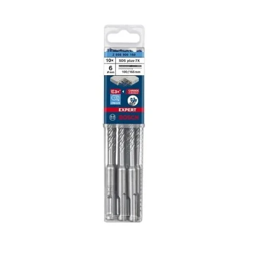 Bosch SDS-plus Grąžtas betonui 6x100x165 mm, 10 vnt. 2608900160 image 1