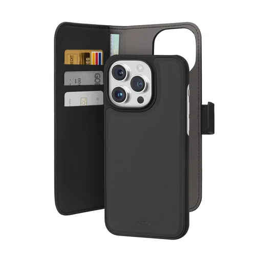 Puro Wallet MagSafe 2-in-1 dėklas iPhone 15 Pro, juodas image 1