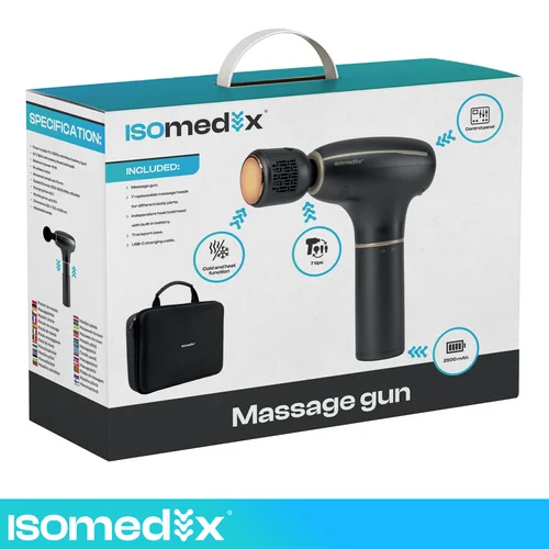 Isomedix 27308 masažo pistoletas su 7 antgaliais image 2