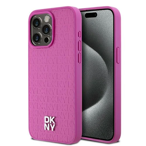 DKNY odinis monograminis MagSafe dėklas iPhone 15 Pro Max, rožinis image 1