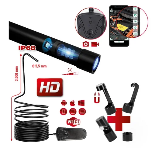 KS Tools Belaidžio videoskopo komplektas su Ø 5,5 mm 0° HD priekinės image 3