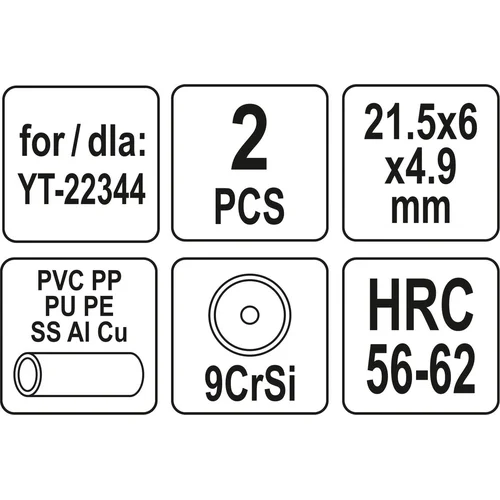 YATO YT-22345 atsarginiai pjovimo ratukai, 2 vnt. image 3