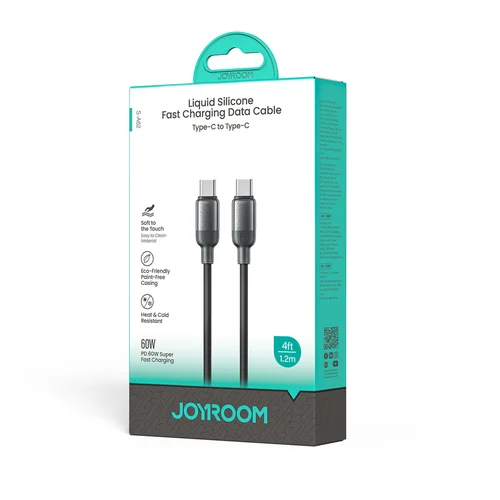 Joyroom S-A62 Lively Series USB-C–USB-C kabelis 60 W, 1,2 m, juodas image 2