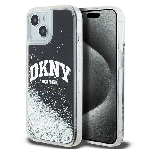 DKNY Liquid Glitter dėklas iPhone 13/14/15, juodas image 1