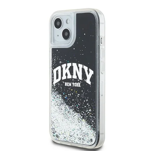 DKNY Liquid Glitter dėklas iPhone 13/14/15, juodas image 2