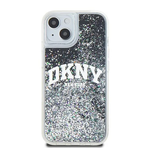 DKNY Liquid Glitter dėklas iPhone 13/14/15, juodas image 3
