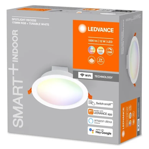 Ledvance ŠVIESTUVAS MONTUOJAMAS WIFI 12W D170 RGBTW 1000LM image 2