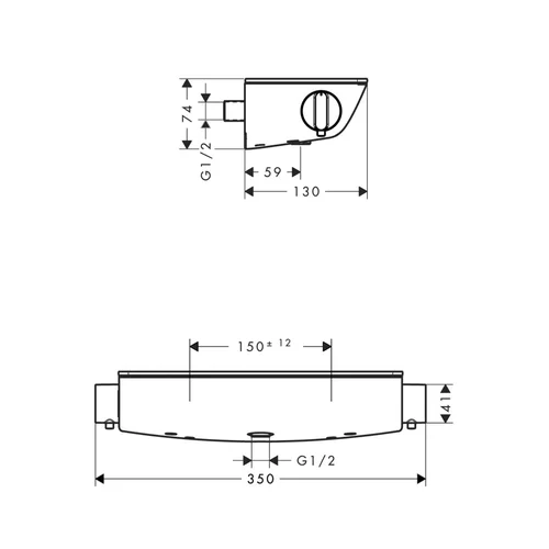 Hansgrohe Ecostat Select 13111400 Chromo Termostatinis dušo maišytuvas image 2