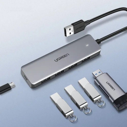 Ugreen USB-C 4-in-1 adapteris, pilkas image 2