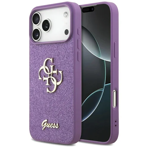 Guess Fixed Glitter Big 4G dėklas iPhone 17 Pro Max, purpurinis image 1