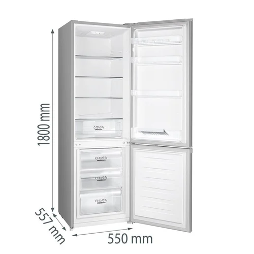 Gorenje RK58DPS4 šaldytuvas, apačioje šaldiklis, 269 L, Sidabro image 3