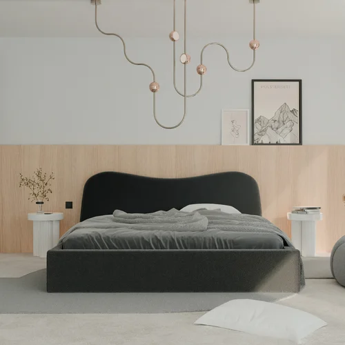 Minkšta lova COZY 180 × 200 cm, juoda image 3