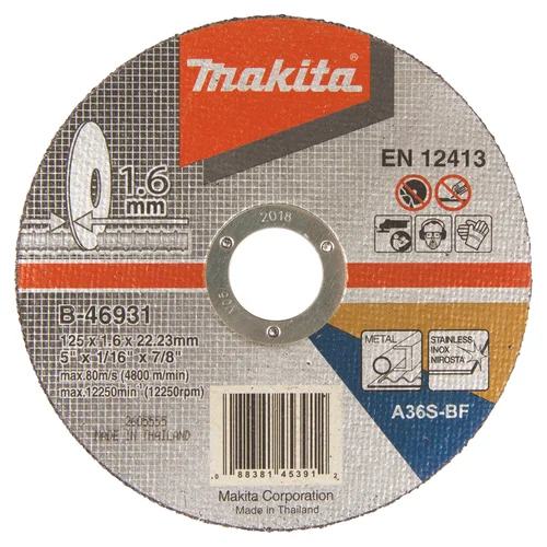 Makita B-46931 Pjovimo diskas metalui 125x1,6 mm image 1