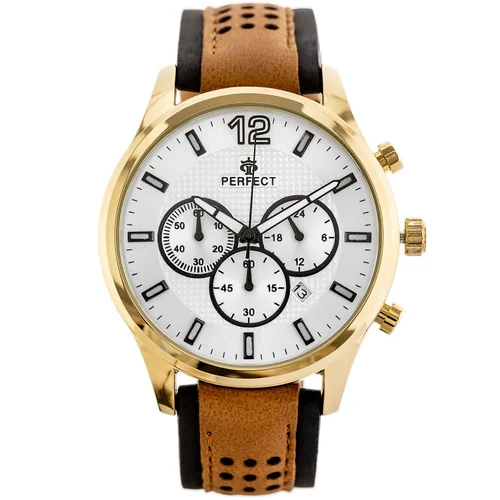 Perfect CH01L vyriškas chronografas, auksinis korpusas image 1