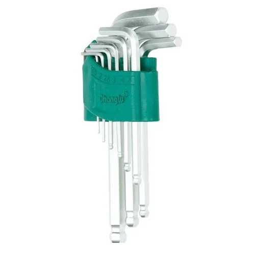 CHANGLU TOOLS L-tipo trumpų šešiakampių raktų rinkinys, apvalia galvute, 9 vnt. image 1