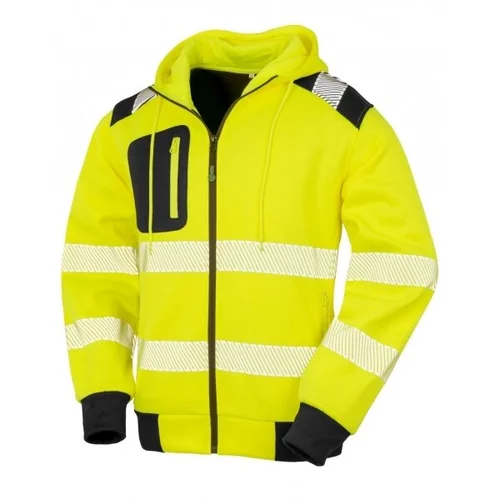 Gero matomumo Result R503X užsegamas darbo džemperis su gobtuvu - XL, Fluorescencinė oranžinė image 1