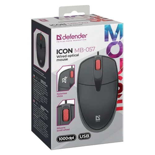 Defender ICON MB-057 optinė pelė 1000 DPI juoda image 3