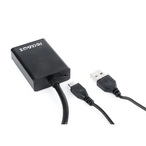 Gembird A-VGA-HDMI-01 HDMI–VGA adapteris, 0,15 m, juodas image 2