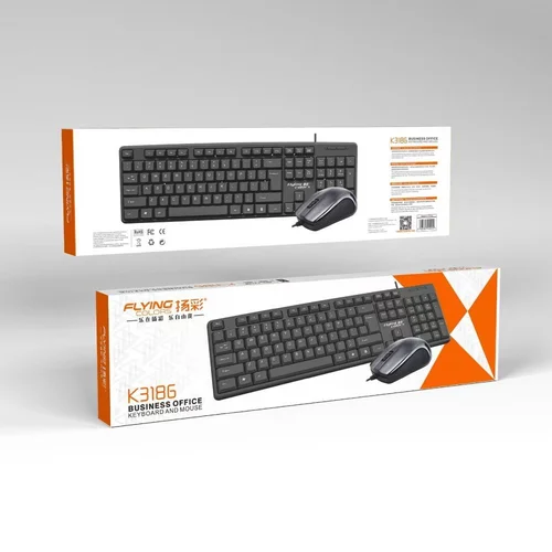 Flying Colors K3186 USB-A QWERTY klaviatūros ir pelės rinkinys image 3