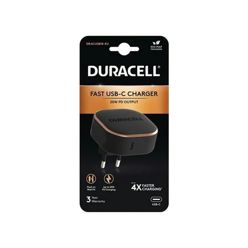 Duracell DRACUSB18-EU Buitinis įkroviklis USB Type-C 18W Pilka image 1