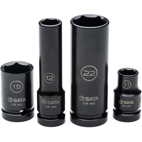 SATA 1/2" prailgintų ir trumpų smūginių galvučių rinkinys 10–24 mm, 26 vnt., plonasienės image 3