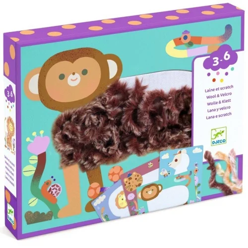 DJECO Pūkuoti draugai koliažų rinkinys su vilna ir Velcro® image 1